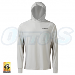 Shirts 22 Shimano Hooded Tech Tee Glacier Long Sleeve Fishing Shirt